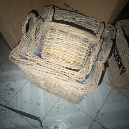 进口印尼藤方框一大一小送进口印尼藤麻花辫小号