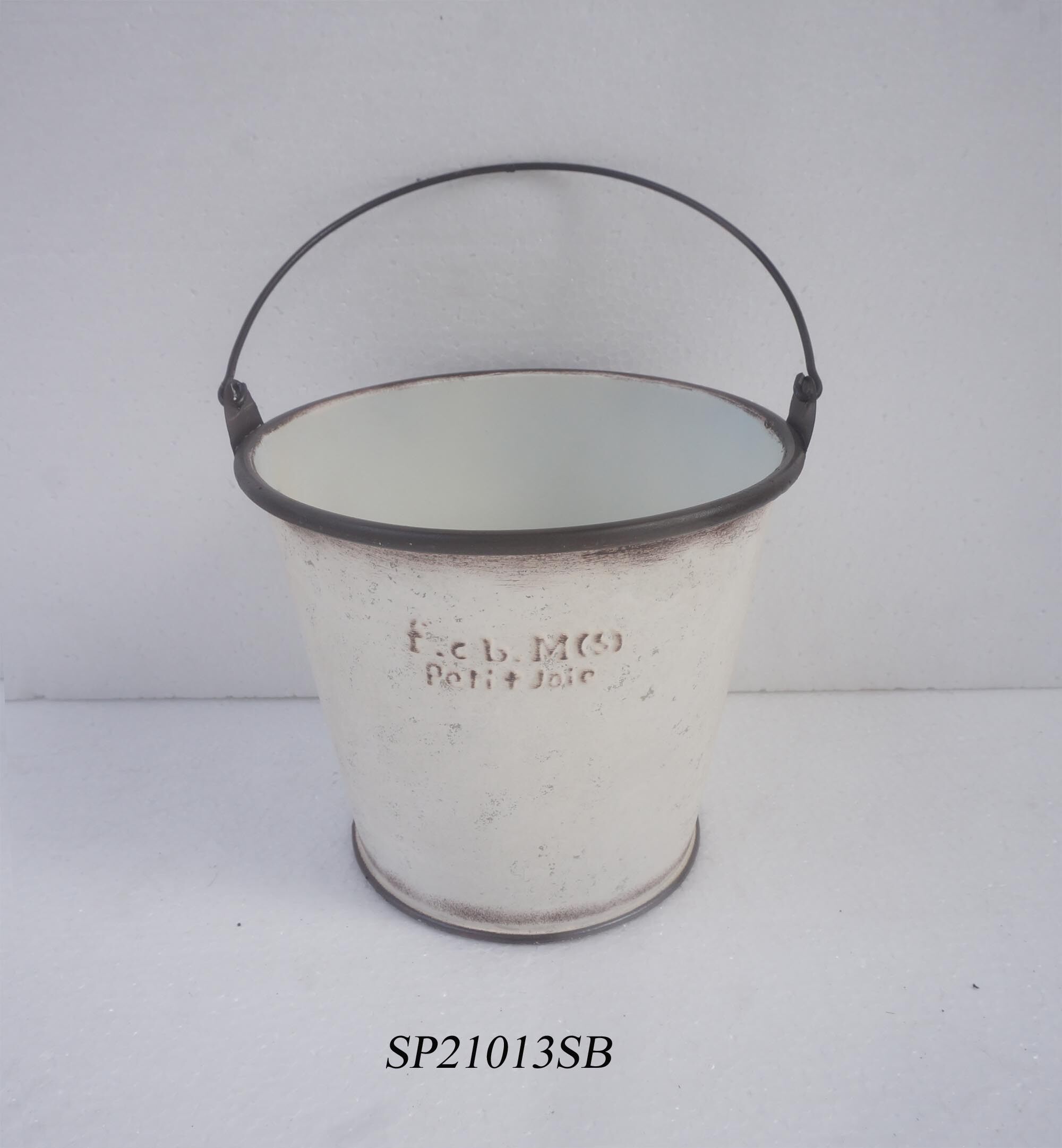 日系铁艺花盆花园装饰杂货水桶花篮草花套盆绣球月季组合盆栽