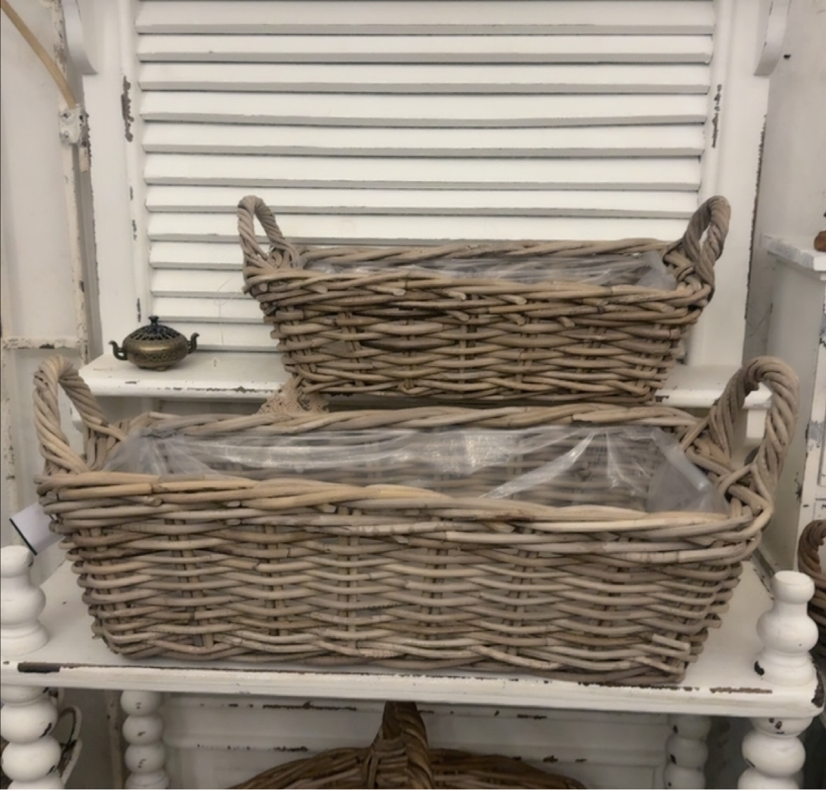 进口藤编织长方形收纳篮