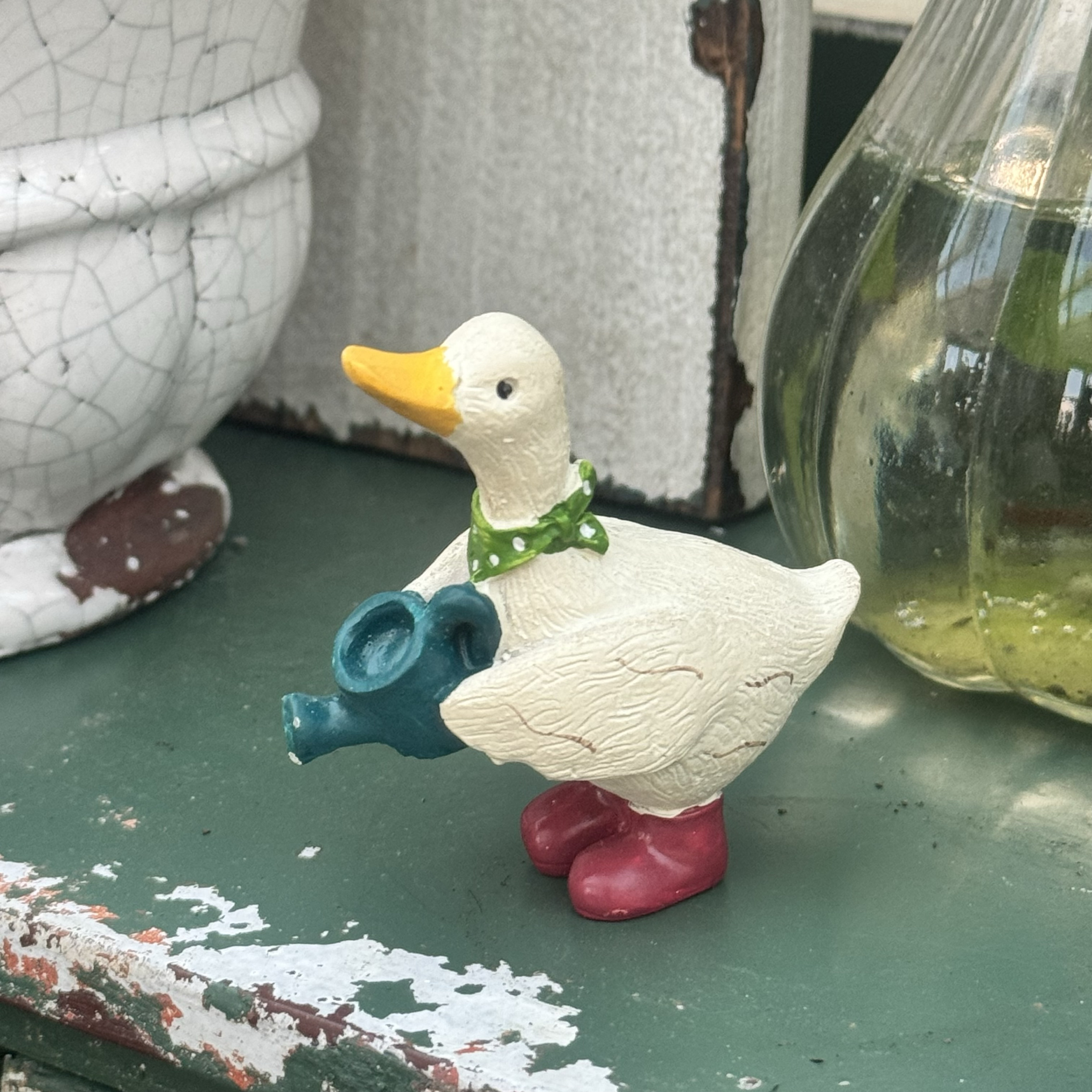 日系树脂洒水壶鸭鸭花园装饰杂货摆件外贸出口园艺 ins 花园