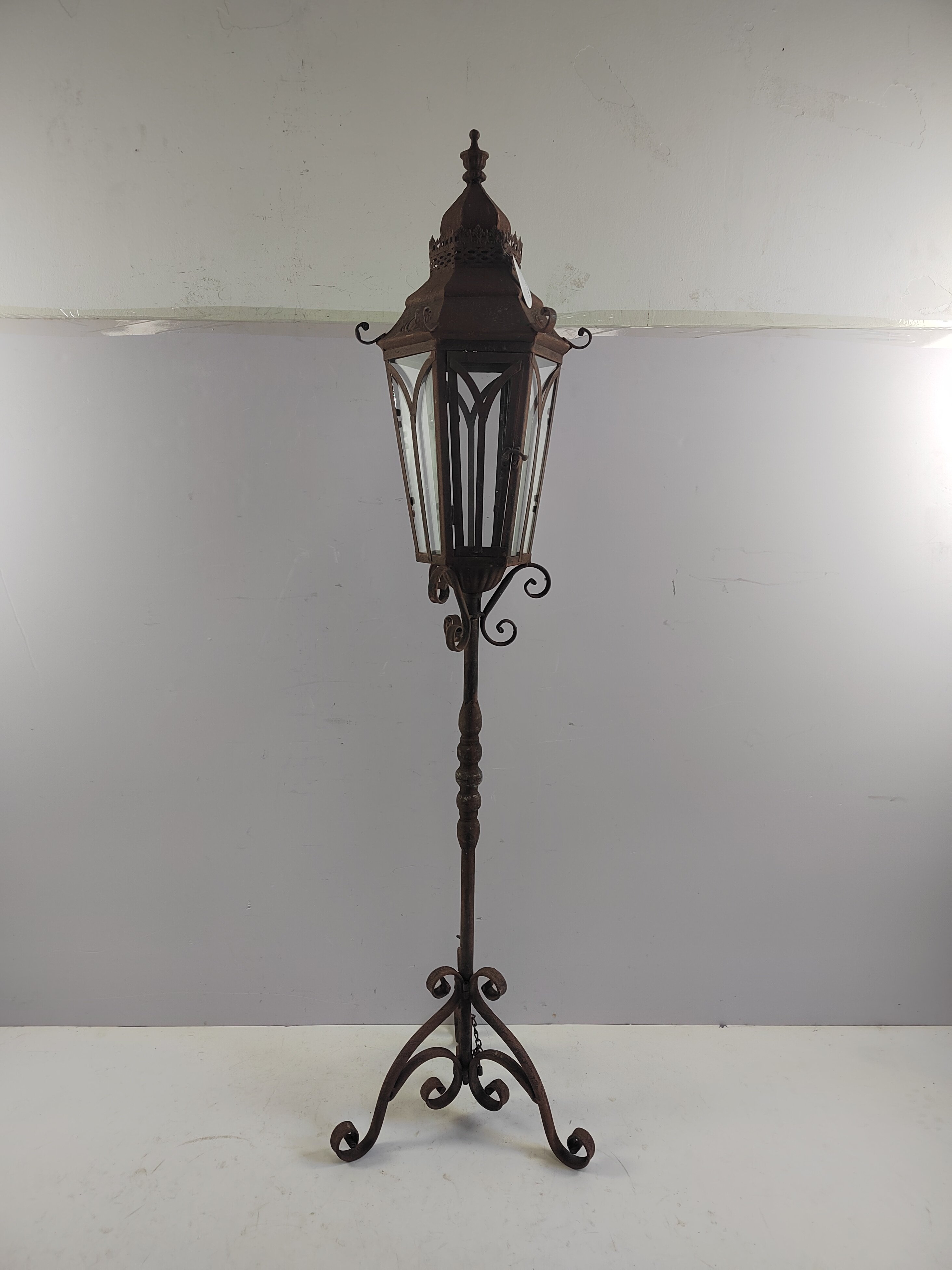 铁艺复古做旧落地风灯花园装饰杂货摆件庭院咖啡厅民宿露台氛围