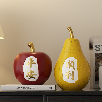 平安顺利苹果摆件电视柜轻奢高档