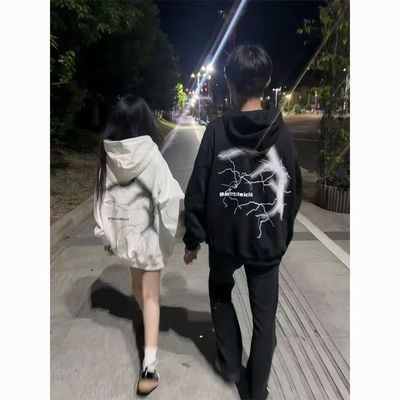 100%纯棉美式高街卫衣女秋冬外套