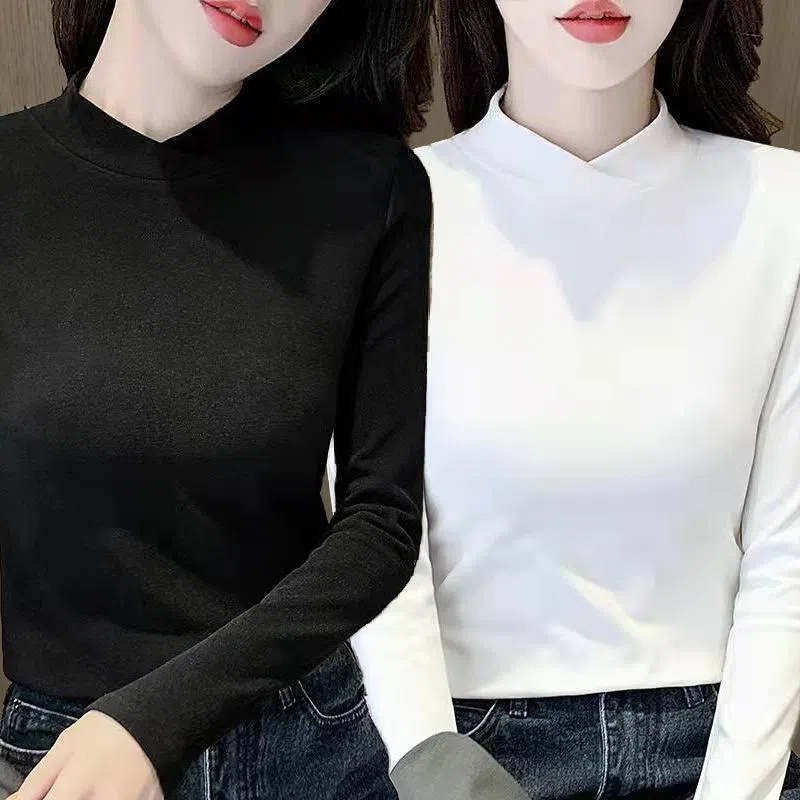 丽恋歌德绒半高领打底衫长袖t恤