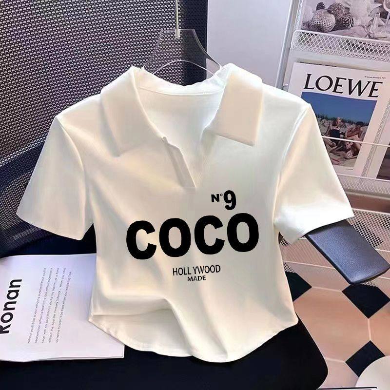 正肩polo衫短袖t恤女夏季2026新款小个子短款小众修身辣妹上衣ins,女装/女士精品,T恤,淘宝优惠券,粉丝福利购,淘宝优惠卷