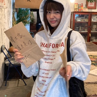 国潮牌美式 上衣外套 复古oversize连帽衫 卫衣男女秋冬宽松慵懒薄款