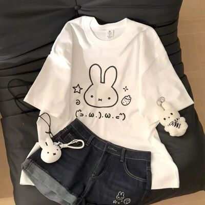 可爱米菲兔印花纯棉短袖t恤女夏