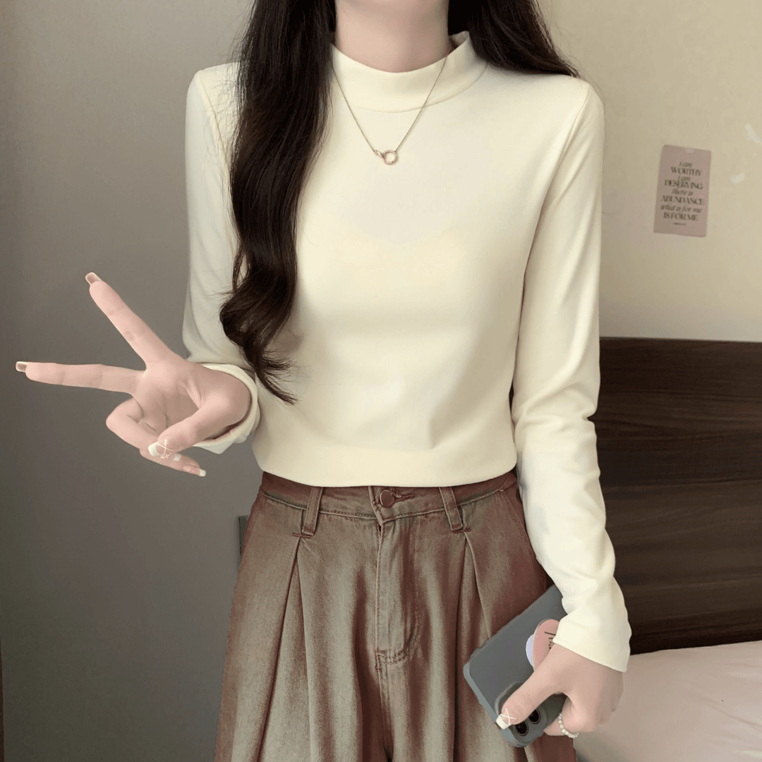 双面磨毛绒打底衫女秋冬2024新款