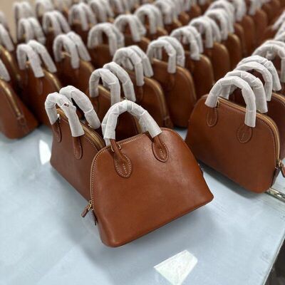 【手匠】新款高级进口原胚马鞍皮mini保龄球头层牛皮贝壳包斜挎包