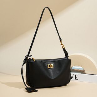 秋冬新款Rodeo凯莉法棍腋下包 高级感真皮锁扣机车单肩斜挎小方包