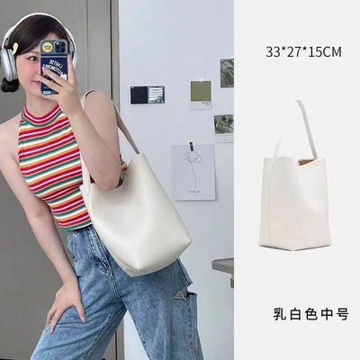 CHELSEA-水桶包女新款2025单肩牛皮大容量小众手提大包真皮包女包