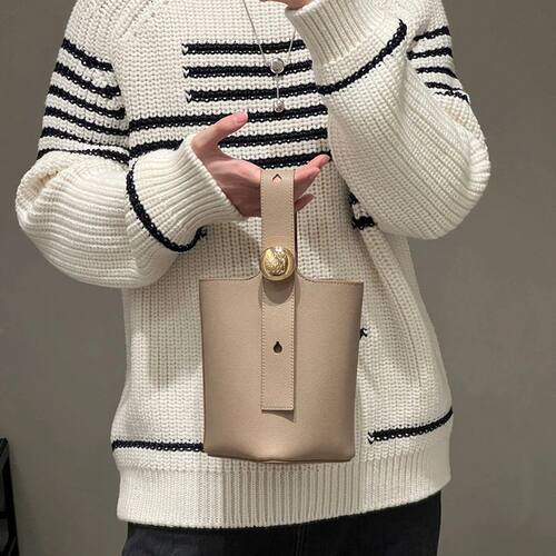 包包女2024新款高定真皮Pebble