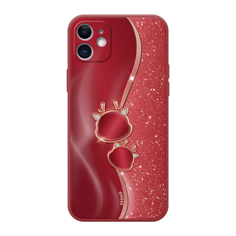 鎏金泡龙适用于苹果11手机壳11Pro新款11ProMax龙年iPhoneX个性女Xr红色8plus硅胶7超薄6s镜头全