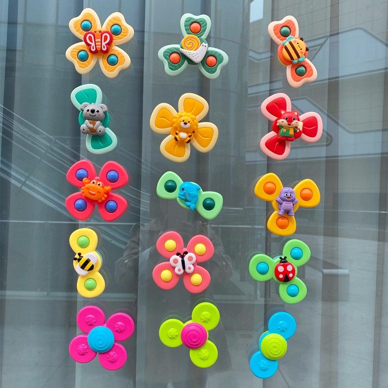 儿童宝宝卡通吸盘花朵转转乐硅胶可啃咬吸盘婴儿车载手指旋转玩具,玩具/童车/益智/积木/模型,摇铃,淘宝优惠券,粉丝福利购,淘宝优惠卷