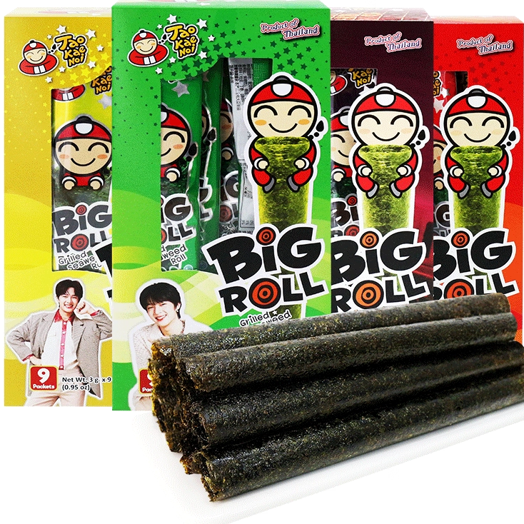 泰国进口老板仔海苔卷即食脆紫菜儿童好吃解馋小零食休闲食品小吃