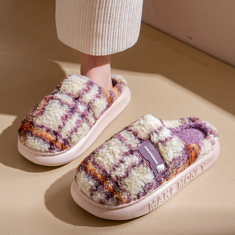日本进口MUJIΕ棉拖鞋女2025新款秋冬季室内家居厚软底保暖加绒毛