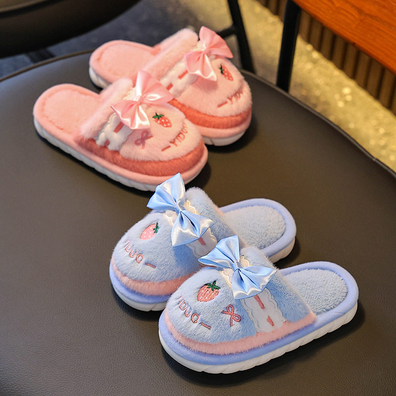 日本进口MUJI&Epsilon;女童棉拖鞋秋冬女孩室内中小童棉拖家居防滑2025新