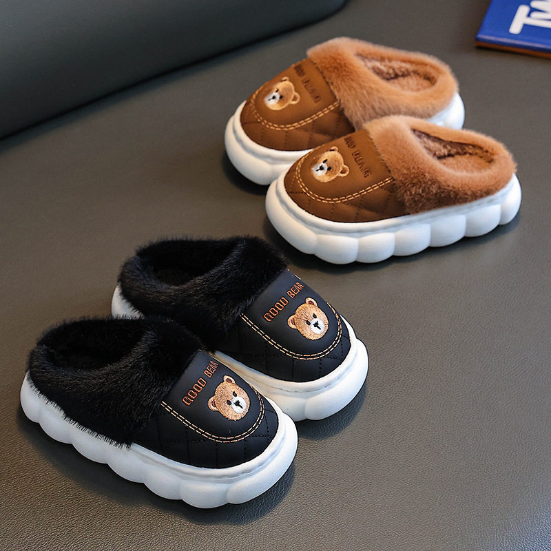 日本进口MUJI&Epsilon;儿童棉拖鞋女童秋冬2025新款男童女孩室内防水居家