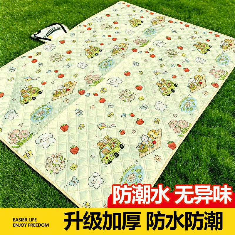 露营野餐垫户外防水防潮垫便携收纳式野餐布加厚加大简洁可爱卡通