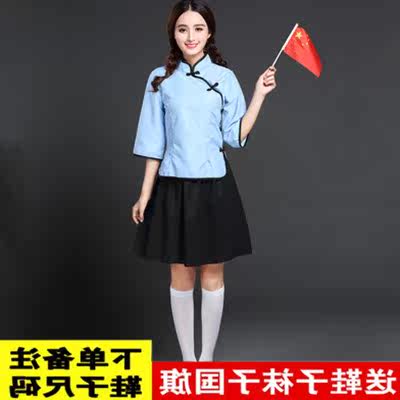 民国风大合唱团新款演出服女长裙成人舞蹈连衣裙二胡古筝表演服装在类目 女装/女士精品, 唐装/民族服装/舞台服装, 民族服装/舞台装中 - 来自Buy2taobao.com提供专业的淘宝代购服务