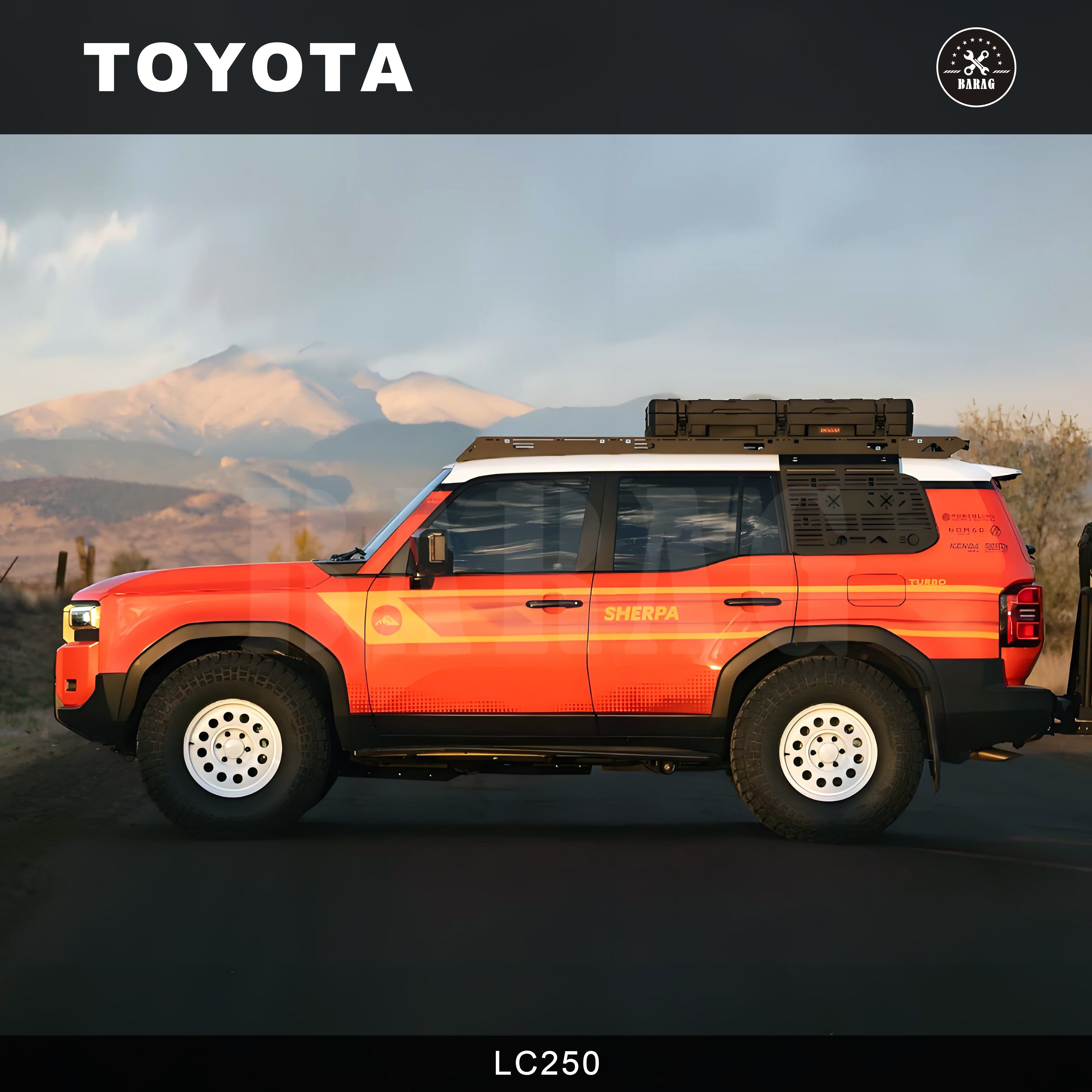 barag伯徕 toyota丰田全新普拉多prado霸道lc250侧窗防爆网拓展