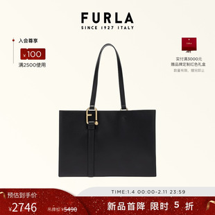 【情人节礼物】FURLA芙拉NUVOLA牛皮大号女士大容量通勤托特包