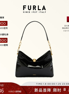 【秋冬新品】FURLA芙拉SFERA SOFT牛皮漆皮中号女士时尚单肩包