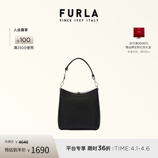 FURLA芙拉DANAE牛皮中号女士单肩包HOBO包流浪包 礼物