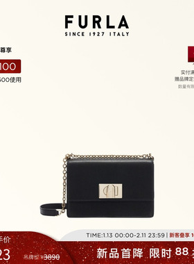 【情人节礼物】FURLA芙拉1927女士牛皮迷你链条斜挎小方包高级感