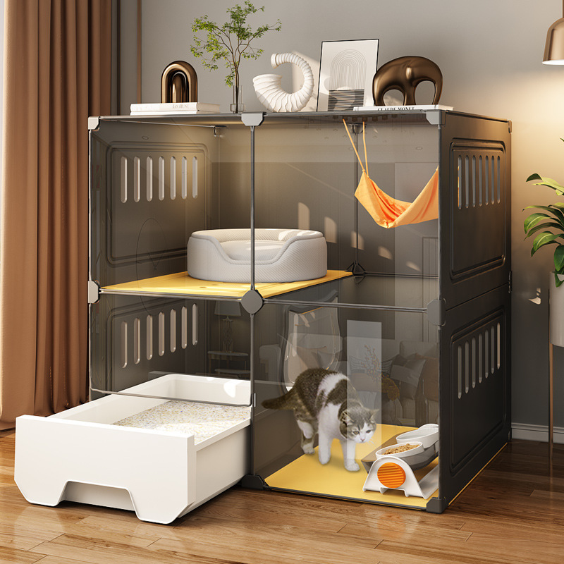 猫笼子猫厕所猫砂盆一体家用室内不占地双层猫咪别墅猫窝猫舍猫