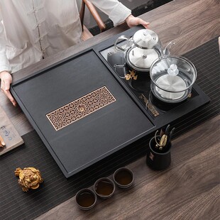 高档茶盘仿乌金石带烧水壶全自动套装一体实木办公室整套茶具家用