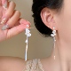 「水墨蝴蝶」新中式 流苏耳饰蚊香盘耳夹无耳洞女清冷感方圆脸耳环