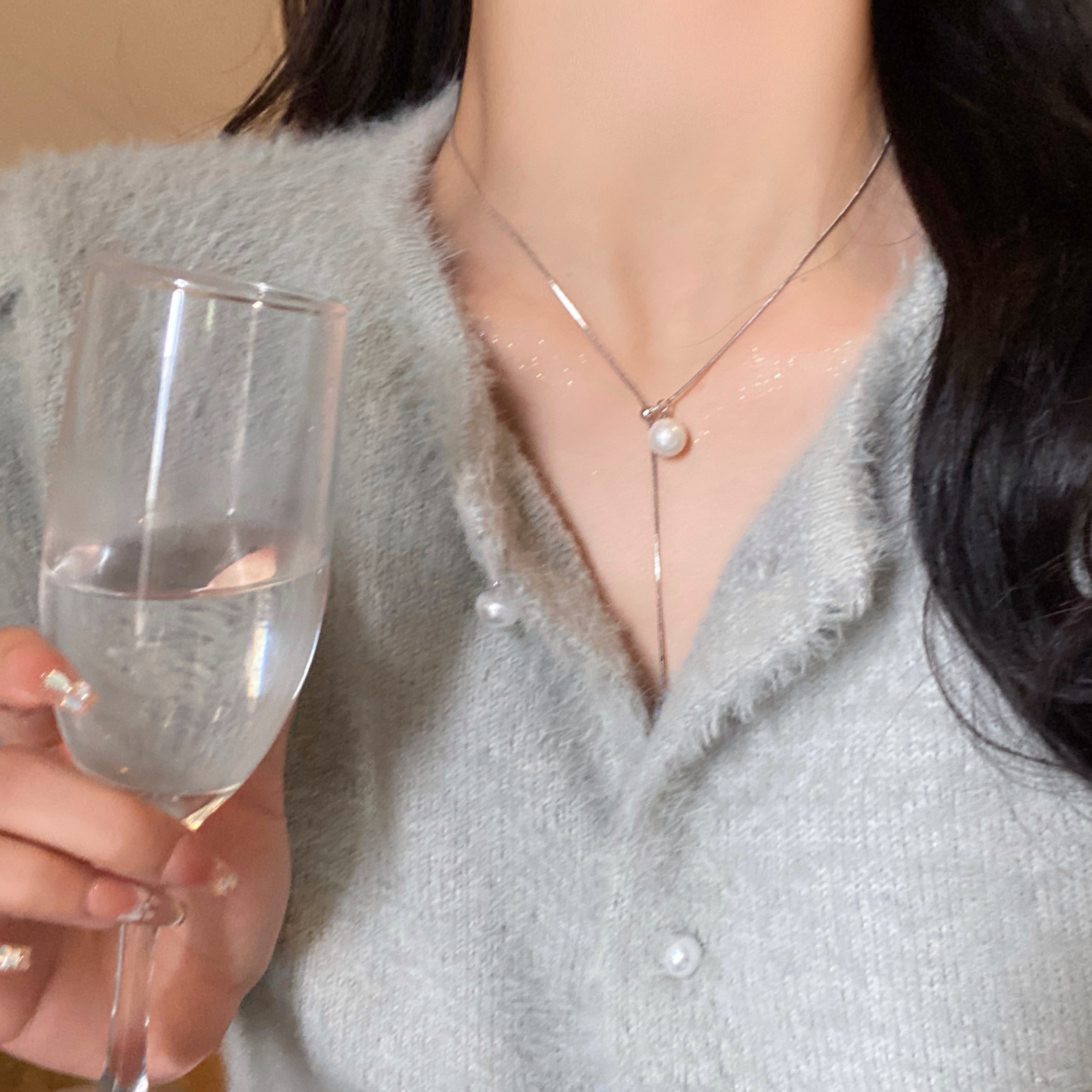 「松岛情书」简约气质高级感珍珠可抽拉小众设计感百搭项链礼物女