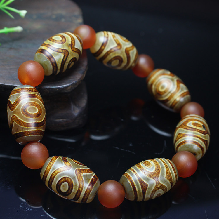 天然龙纹玛瑙天眼手串桶珠手链男女手珠仿古风化玛瑙手珠,珠宝/钻石/翡翠,手饰,淘宝优惠券,粉丝福利购,淘宝优惠卷