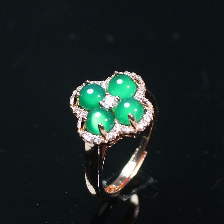 特价天然绿玉髓A货玉戒指