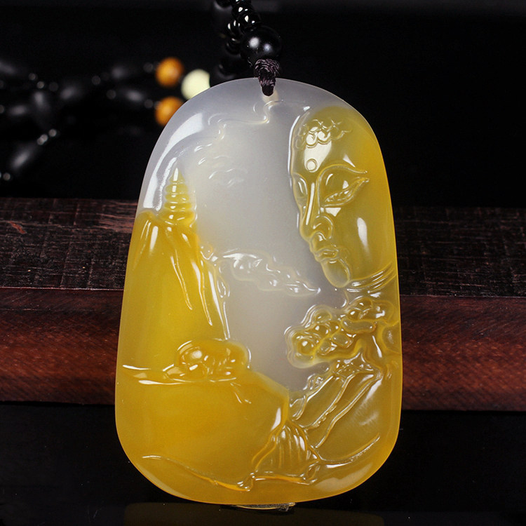 天然玛瑙玉髓普度众生玉佛挂件风景意境项坠玉吊坠男女手把件包邮