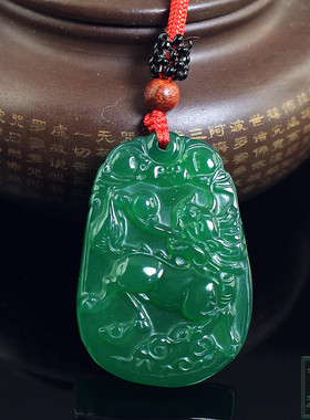 天然麒麟吊坠男款包邮送绿玉髓