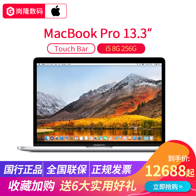 2017款Apple/蘋果 13.3英寸 MacBook Pro 256GB MPXX2CH/A XV2 蘋果筆記本電腦pro 帶bar 輕薄便攜