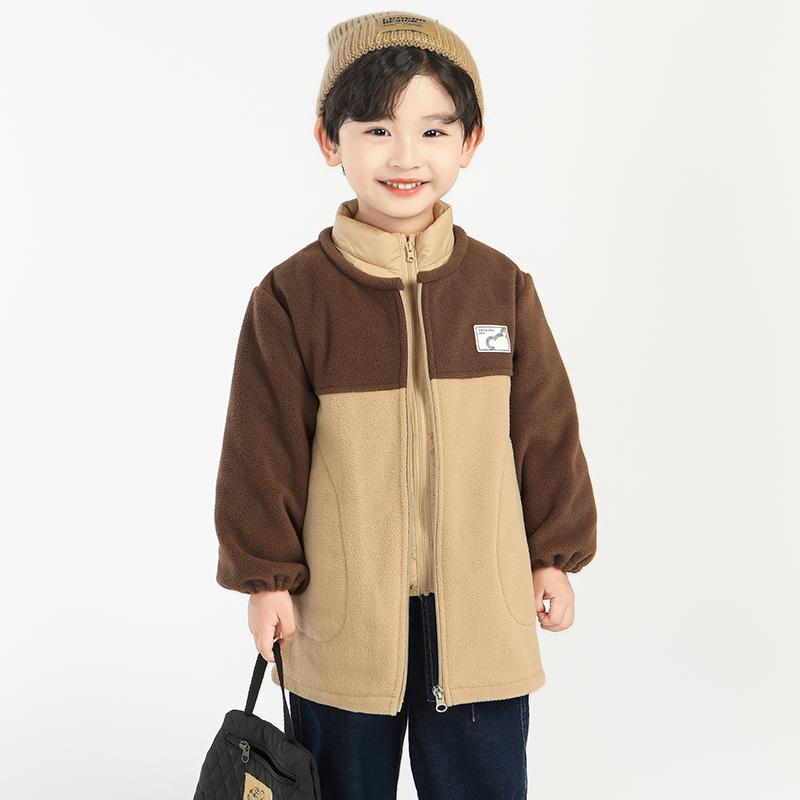 男童罩衣长袖秋冬儿童羽绒服防脏罩衫幼儿园画画围裙宝宝吃饭围兜