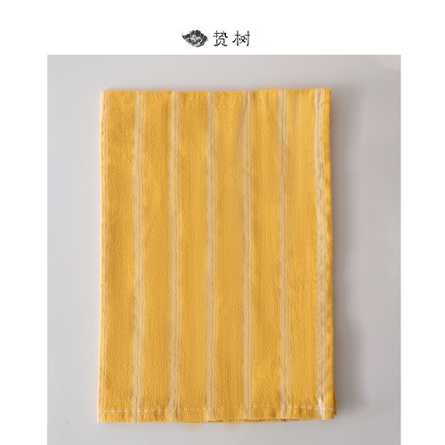 贽树ZHISHU棉麻条纹餐垫桌面清洁抹布盖布厨房隔热垫桌垫茶巾餐巾