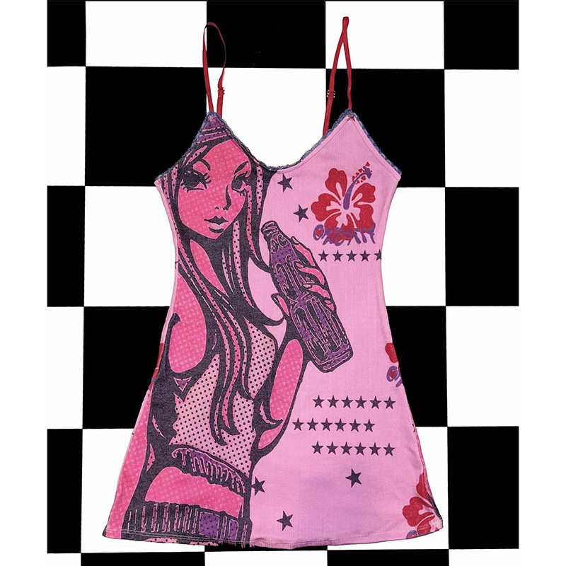 Y2K Keyboard Print Cami Dress | Direct from China - Taobao product photo 2