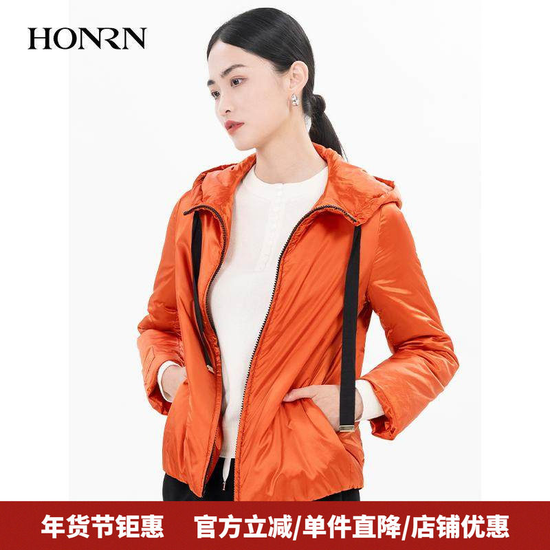 HONRN/红人时尚修身显瘦连帽棉衣棉服外套上衣女款冬季HH55MA601