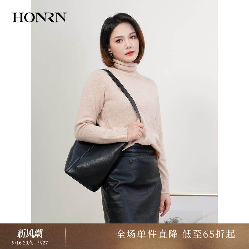 HONRN/红人绵羊毛高领针织衫上衣