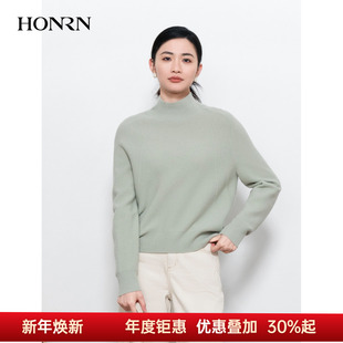 女上衣秋冬HI55OM676 打底衫 HONRN 红人半高领套头羊毛衣针织衫