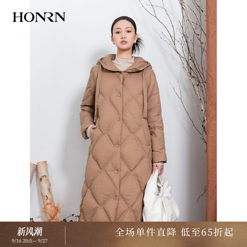 HONRN/红人连帽白鹅绒羽绒服外套