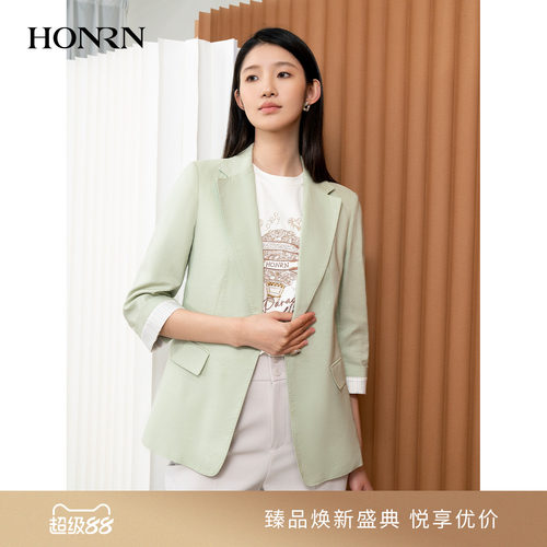 HONRN/红人气质休闲直筒西装外套