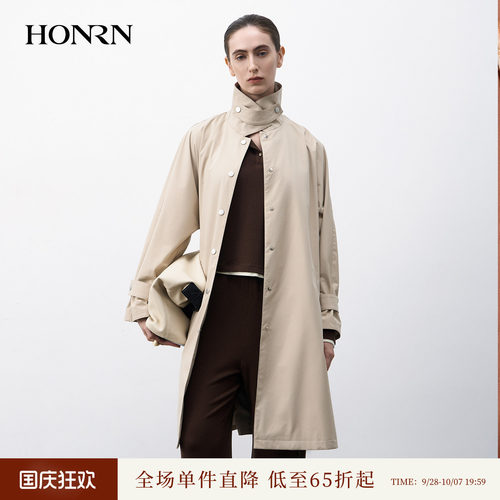 HONRN/红人中长款立领风衣外套