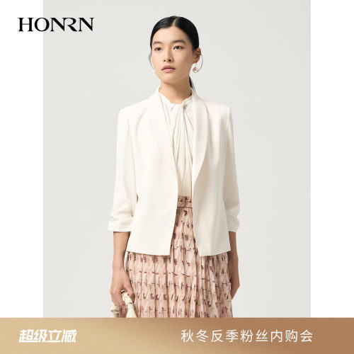 HONRN/红人青果领七分袖西装外套
