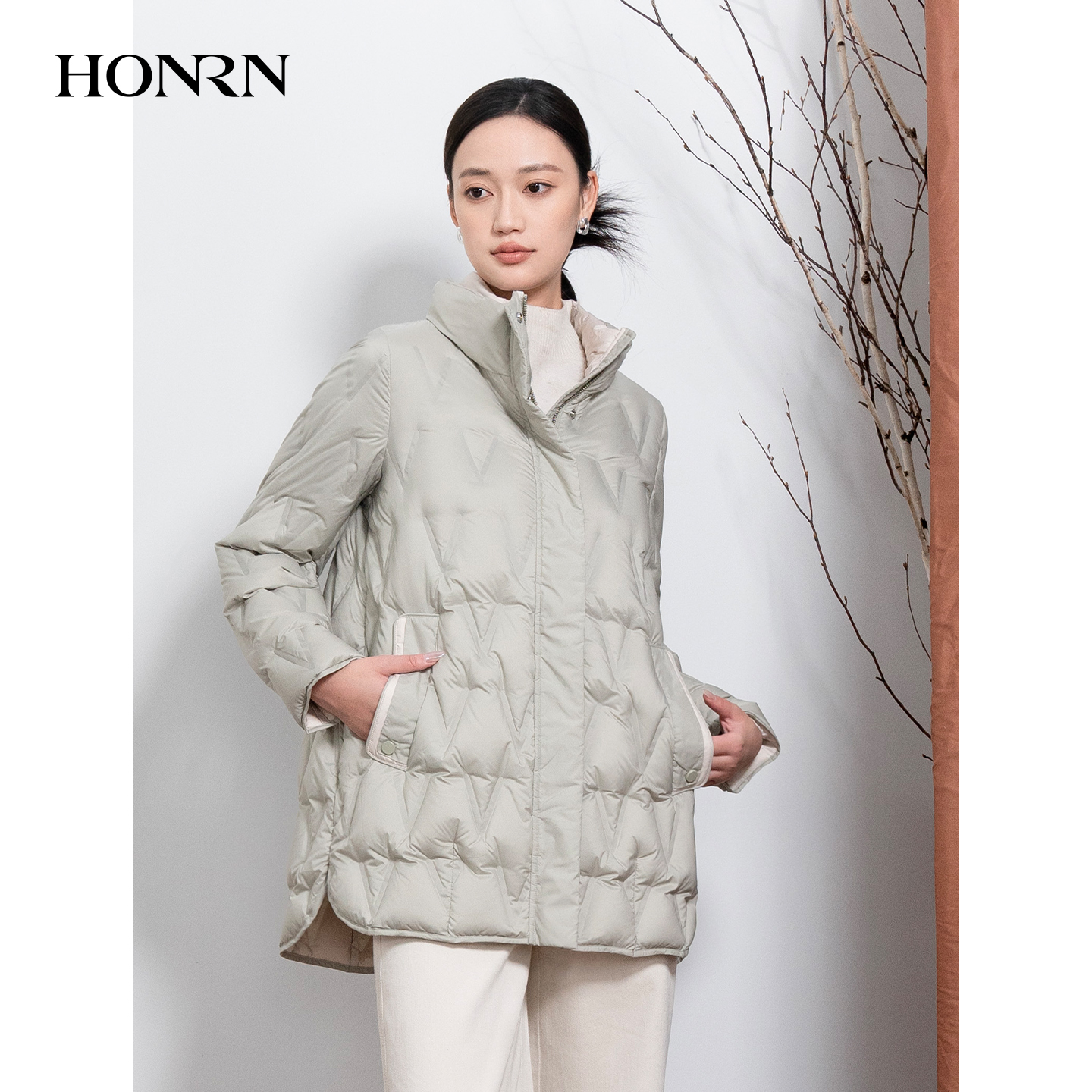HONRN/红人轻薄白鹅绒羽绒服外套