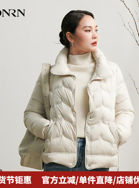 HONRN/红人宽松显瘦立领白鸭绒短款羽绒服外套女冬季HK59YR008